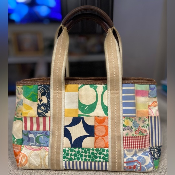 COACH Multi Pattern Patchwork Handbag - Picture 3 of 10